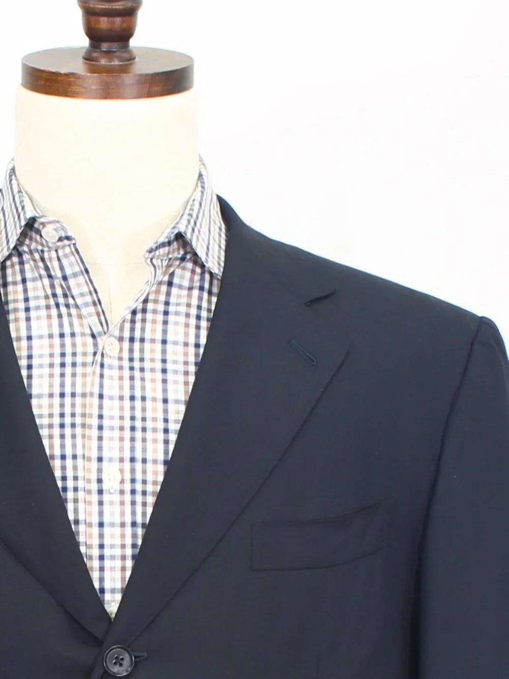 ISAIA 46R Navy Blazer Sport Coat Jacket 3-Button Herringbone Y427